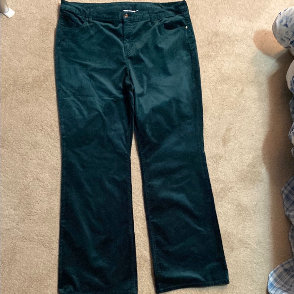 Chico's Forest Green Corduroy Trousers
